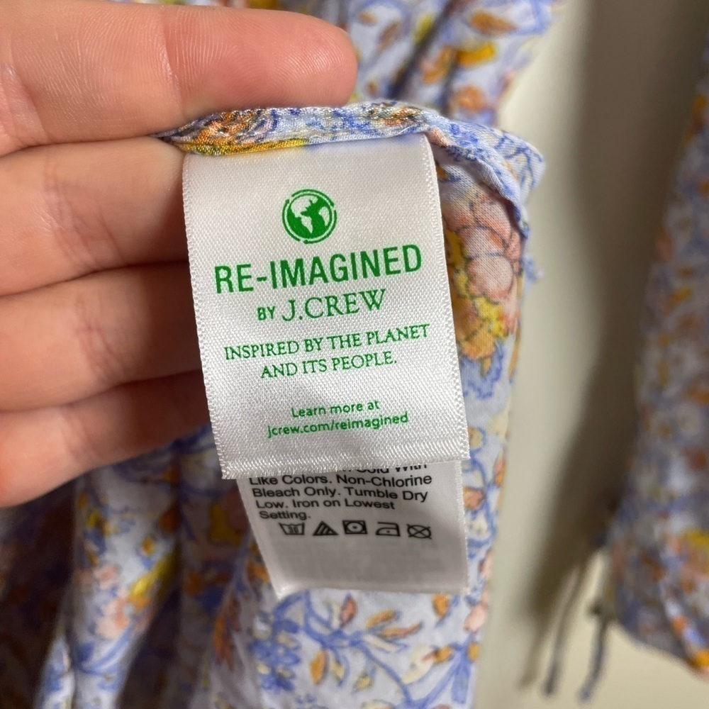 J. Crew Cotton Tie-waist tunic beach dress in afternoon floral XS NWT - Picture 10 of 12